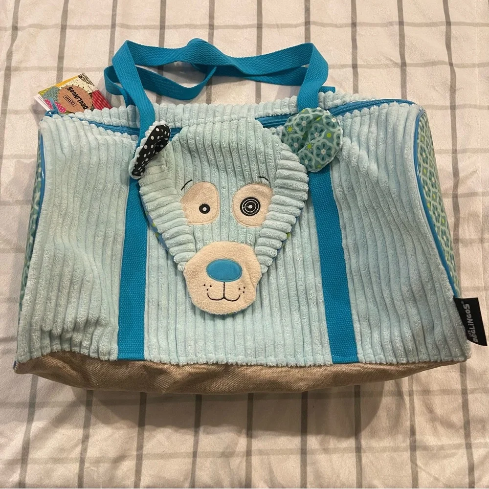 Les Deglingos blue puppy weekend bag‎